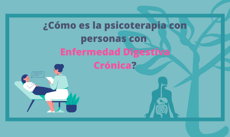 infografía sobre cómo es la psicoterapia con personas con enfermedad digestiva crónica